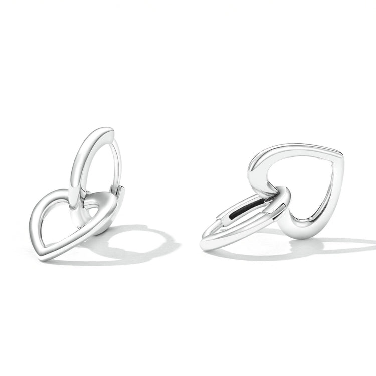 S925 Sterling Silver Heart Ear Buckle Women Earrings, Heart