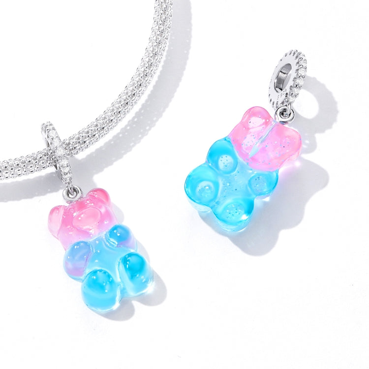 S925 Sterling Silver Candy Bear Pendant DIY Bracelet Necklace Accessories, Candy Bear