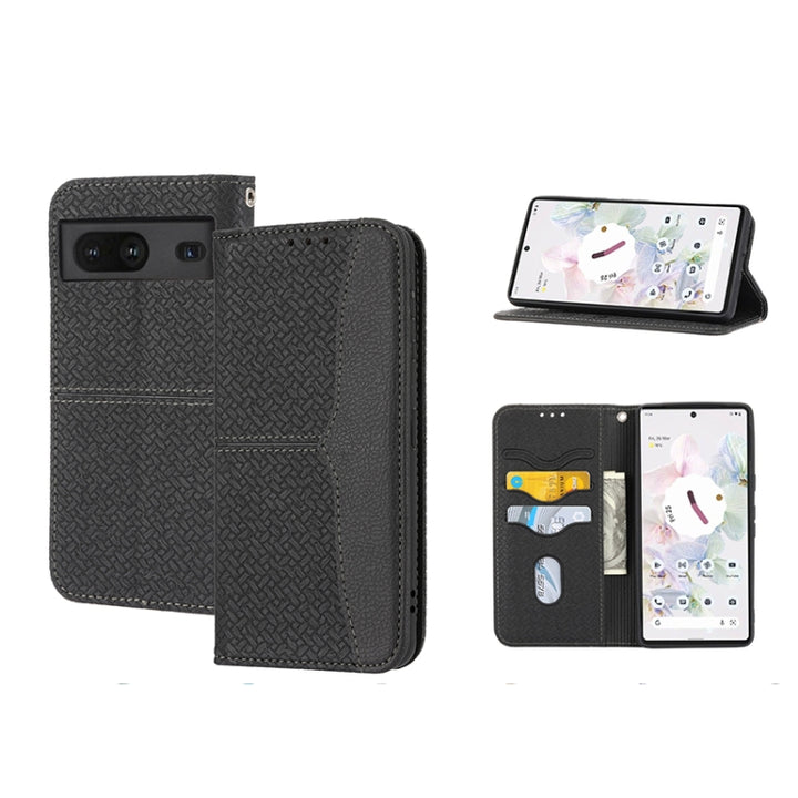 Woven Texture Stitching Magnetic PU Leather Phone Case, For Google Pixel 7, For Nokia G21 / G11, For Google Pixel 7 Pro, For Kyocera Android One S9 / Digno Sanga Edition, For Samsung Galaxy M23 / F23 5G Japanese Version