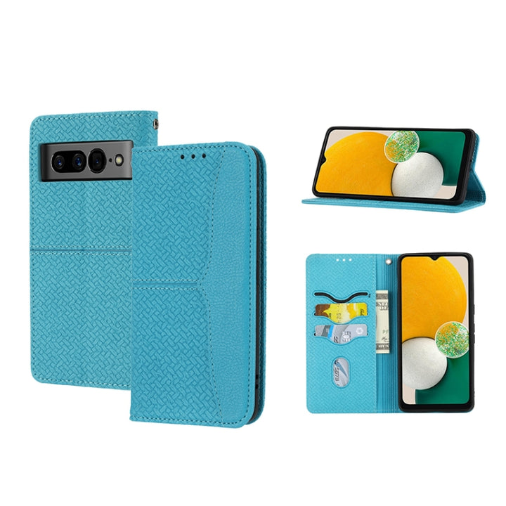 Woven Texture Stitching Magnetic PU Leather Phone Case, For Google Pixel 7, For Nokia G21 / G11, For Google Pixel 7 Pro, For Kyocera Android One S9 / Digno Sanga Edition, For Samsung Galaxy M23 / F23 5G Japanese Version