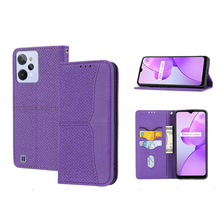 Woven Texture Stitching Magnetic PU Leather Phone Case, For OPPO Realme C31 4G Global, For Sony Xperia 10 IV, For Sony Xperia 1 IV, For Xiaomi Redmi 10A, For Xiaomi Poco M4 Pro