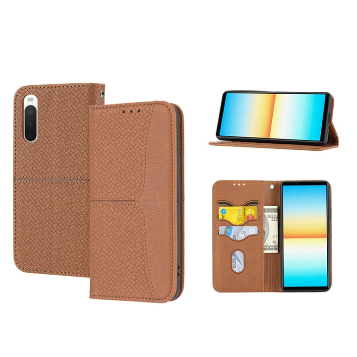 Woven Texture Stitching Magnetic PU Leather Phone Case, For OPPO Realme C31 4G Global, For Sony Xperia 10 IV, For Sony Xperia 1 IV, For Xiaomi Redmi 10A, For Xiaomi Poco M4 Pro