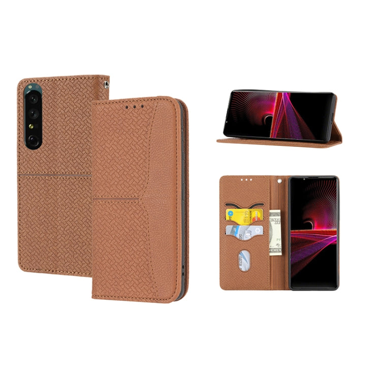 Woven Texture Stitching Magnetic PU Leather Phone Case, For OPPO Realme C31 4G Global, For Sony Xperia 10 IV, For Sony Xperia 1 IV, For Xiaomi Redmi 10A, For Xiaomi Poco M4 Pro