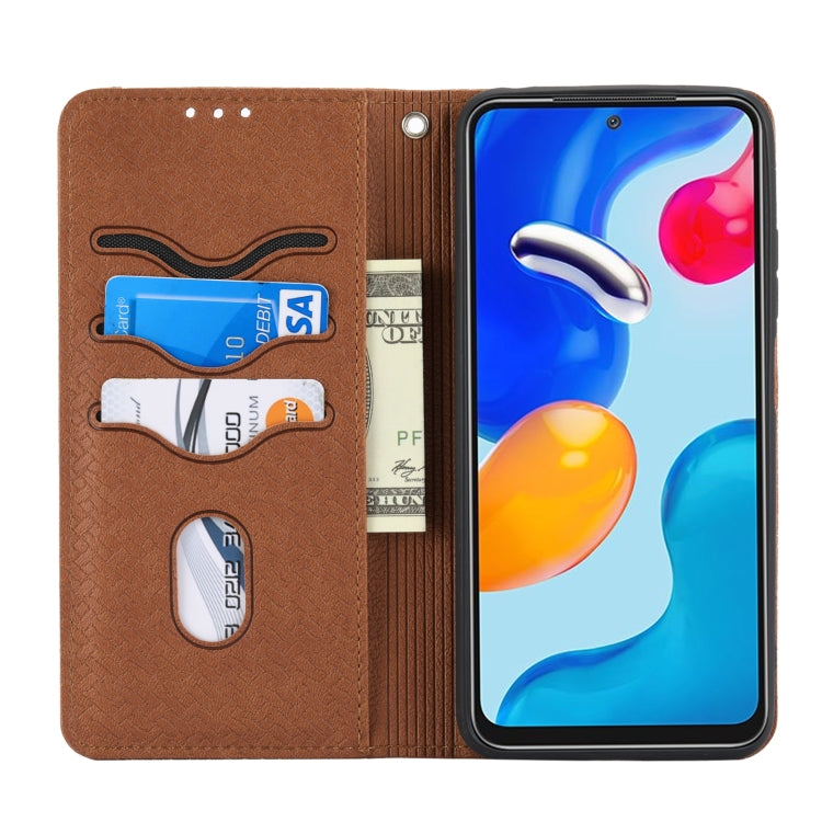 Woven Texture Stitching Magnetic PU Leather Phone Case, For Xiaomi Redmi Note 11E, For Xiaomi Redmi 10 5G, For Samsung Galaxy A03s 164.2mm US Version