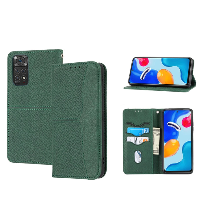 Woven Texture Stitching Magnetic PU Leather Phone Case, For Xiaomi Redmi Note 11E, For Xiaomi Redmi 10 5G, For Samsung Galaxy A03s 164.2mm US Version