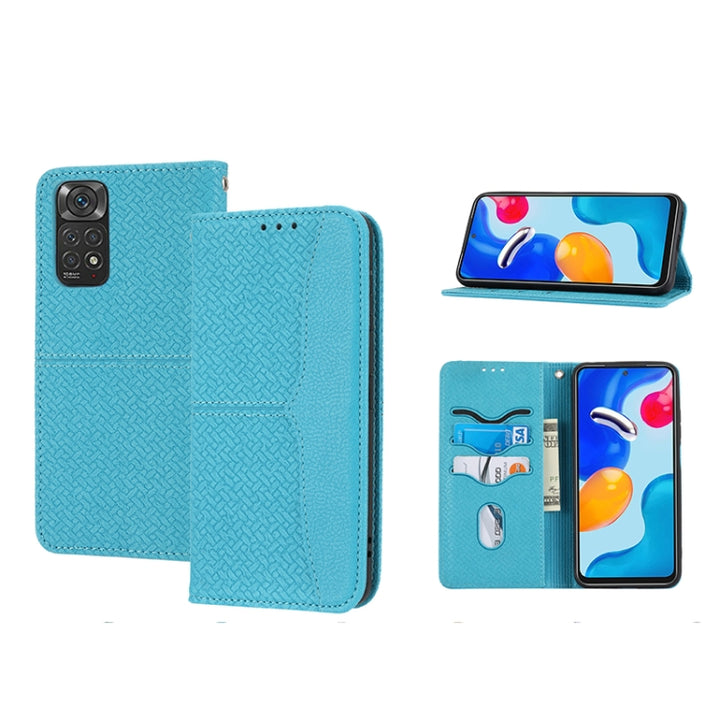 Woven Texture Stitching Magnetic PU Leather Phone Case, For Xiaomi Redmi Note 11E, For Xiaomi Redmi 10 5G, For Samsung Galaxy A03s 164.2mm US Version