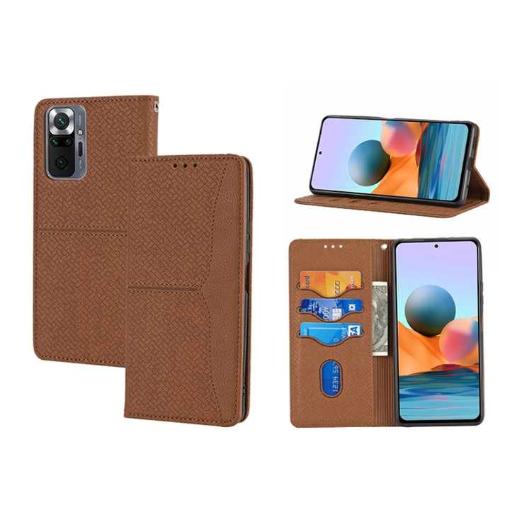 Woven Texture Stitching Magnetic PU Leather Phone Case, For Xiaomi Redmi Note 11E, For Xiaomi Redmi 10 5G, For Samsung Galaxy A03s 164.2mm US Version