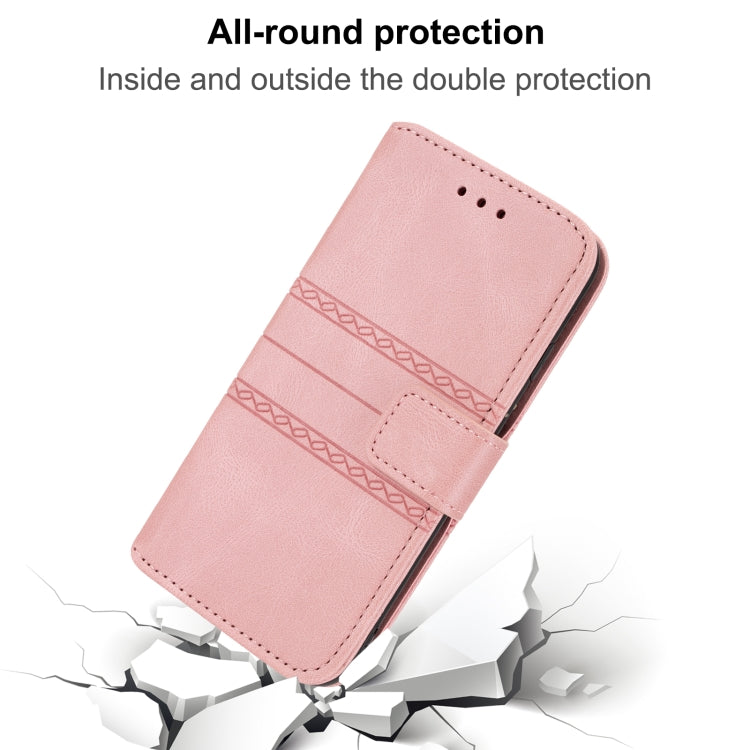 Embossed Striped Magnetic Buckle Horizontal Flip Phone Leather Case, For Google Pixel 7 Pro, For Kyocera Android One S9 / Digno Sanga Edition, For OPPO Realme C31 4G Global, For Samsung Galaxy M23 / F23 5G Japanese Version, For Sony Xperia 10 IV