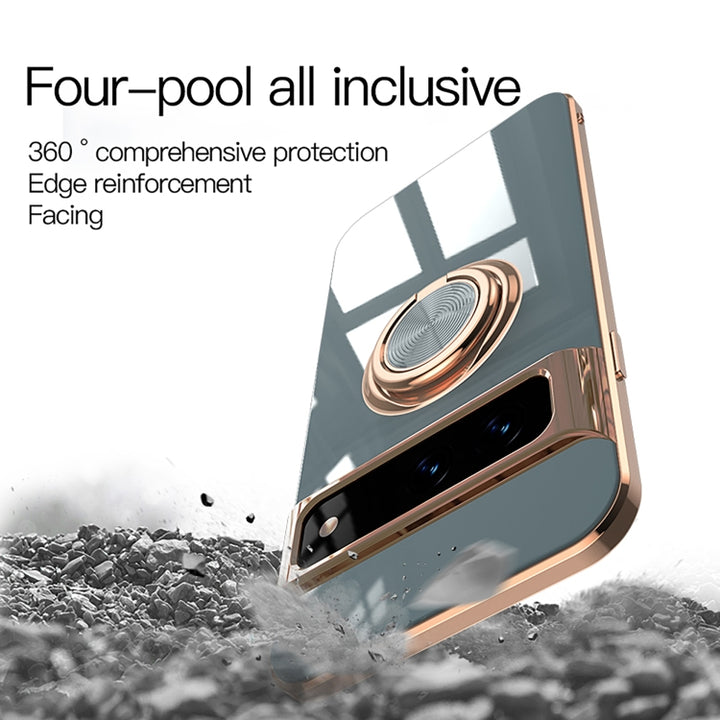 6D Electroplating Full Coverage Silicone Protective Case with Magnetic Ring Holder, For Google Pixel 7, For Google Pixel 7 Pro, For Sony Xperia 1 IV, For Sony Xperia 10 IV, For Sony Xperia ACE III