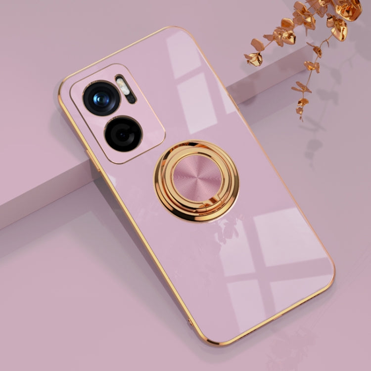 6D Electroplating Full Coverage Silicone Protective Case with Magnetic Ring Holder, For Xiaomi Redmi Note 11E