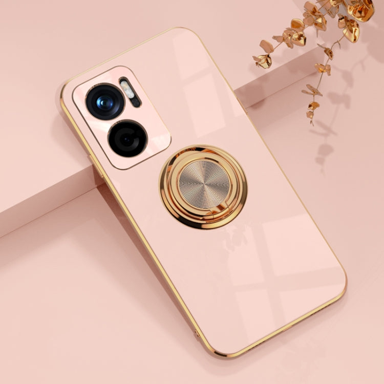 6D Electroplating Full Coverage Silicone Protective Case with Magnetic Ring Holder, For Xiaomi Redmi Note 11E