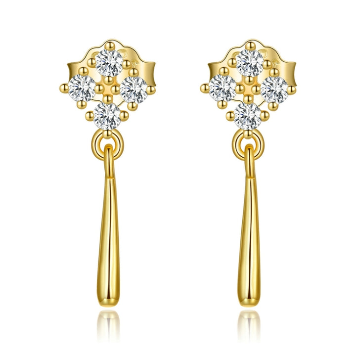 S925 Sterling Silver Bright Ear Stud Women Earrings, Bright(Silver), Bright(Gold)