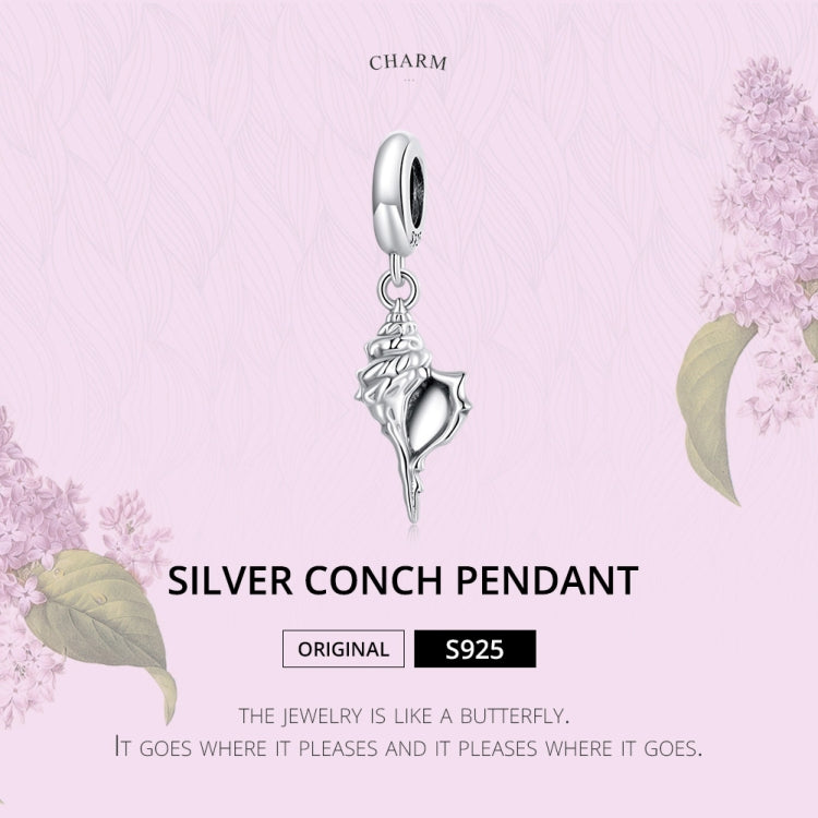 S925 Sterling Silver Silver Conch Pendant DIY Bracelet Necklace Accessories, Conch