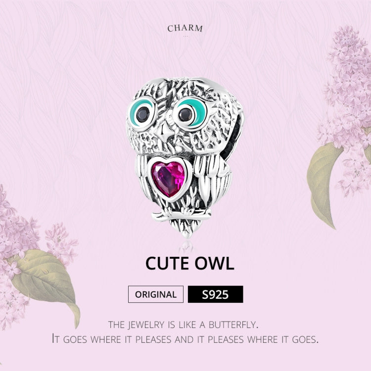 S925 Sterling Silver Cute Owl Beads DIY Bracelet Necklace Accessories, Cute Owl