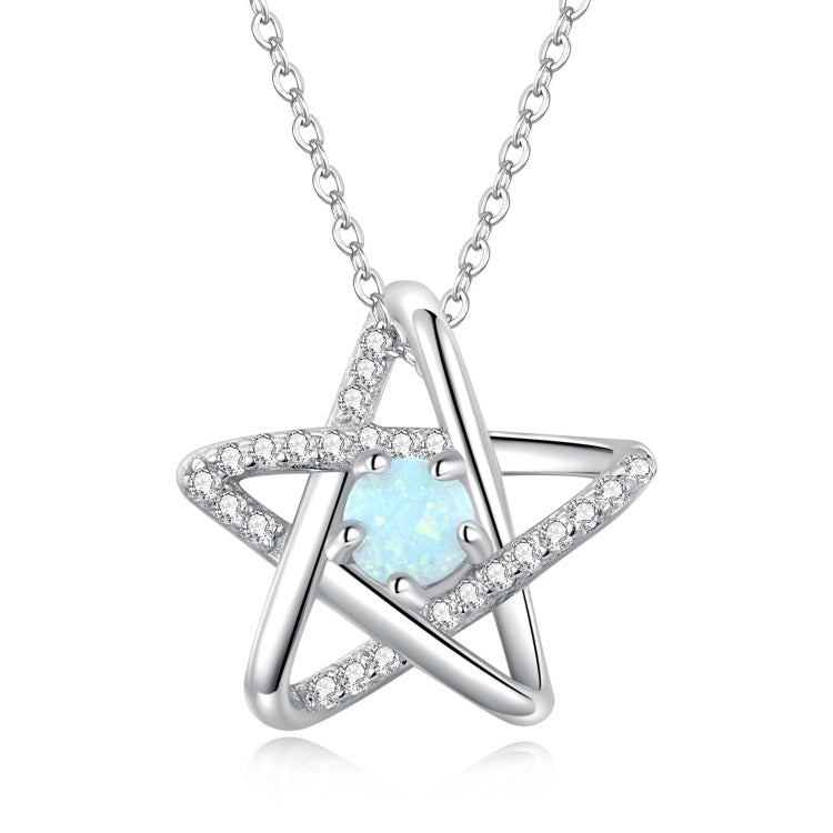 S925 Sterling Silver Opal Star Women Nacklace Jewelry, Opal Star