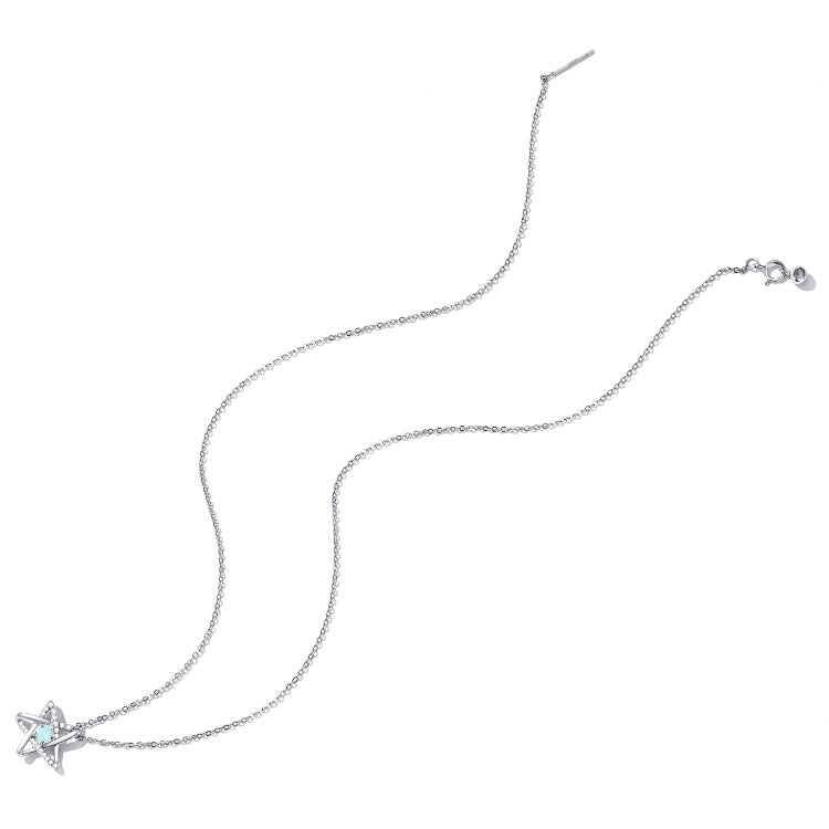 S925 Sterling Silver Opal Star Women Nacklace Jewelry, Opal Star