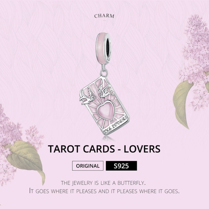 S925 Sterling Silver Tarot Lover Pendant DIY Bracelet Necklace Accessories, Tarot Lover