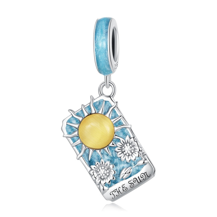 S925 Sterling Silver Tarot Sun Pendant DIY Bracelet Necklace Accessories, Tarot Sun