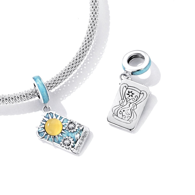 S925 Sterling Silver Tarot Sun Pendant DIY Bracelet Necklace Accessories, Tarot Sun