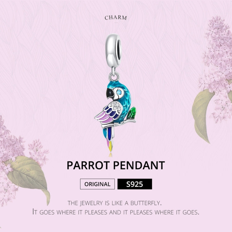 S925 Sterling Silver Parrot Pendant DIY Bracelet Necklace Accessories, Parrot