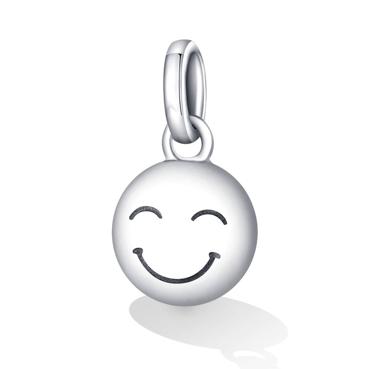 S925 Sterling Silver Smiley Pendant DIY Bracelet Necklace Accessories, Smiley