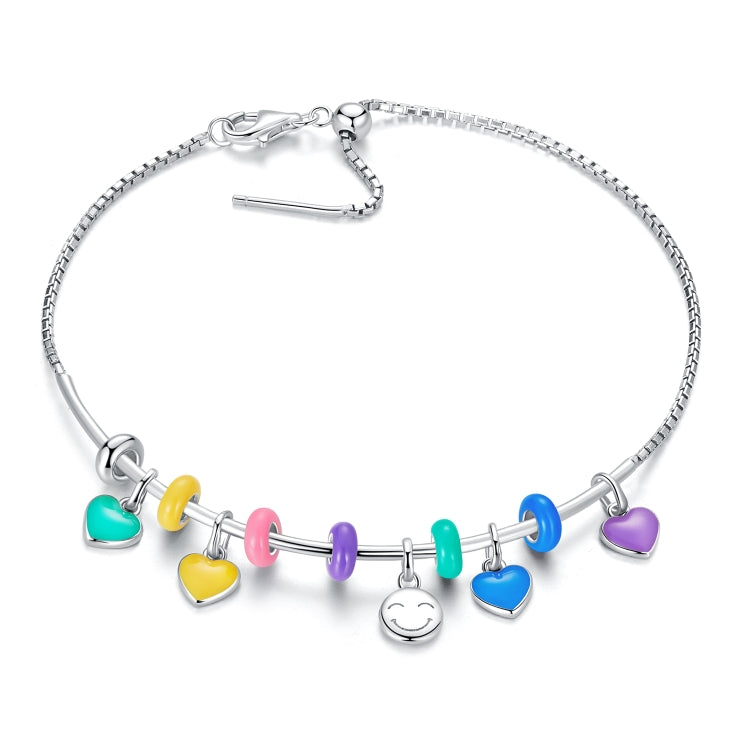 S925 Sterling Silver Heart Pendant DIY Bracelet Necklace Accessories, Heart Pendant (Green), Heart Pendant (Purple), Heart Pendant (Yellow), Heart Pendant (Blue), Heart Pendant (Pink)