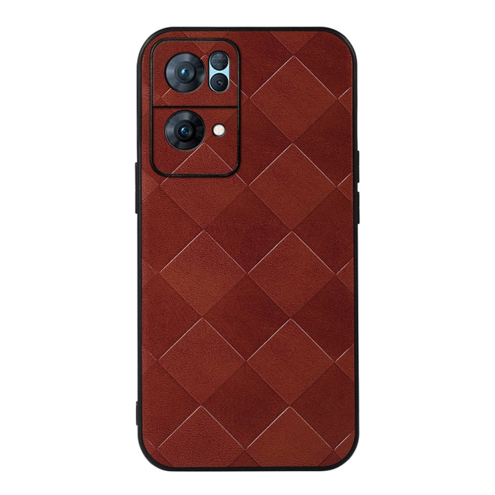 Weave Plaid PU Phone Case, For OPPO Reno7 5G International Version / Find X5 Lite, For OPPO Reno7 5G Chinese Version, For OPPO Reno7 Pro, For Sony Xperia 1 IV, For Samsung Galaxy M33 5G