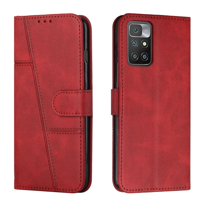 Stitching Calf Texture Buckle Leather Phone Case, For Xiaomi Redmi 10 5G/Redmi Note 11E, For Xiaomi Redmi 10A/Poco C31/Redmi 9C, For Samsung Galaxy M23 5G/ Galaxy F23 Japan, For Samsung Galaxy M33 5G, For Samsung Galaxy M53