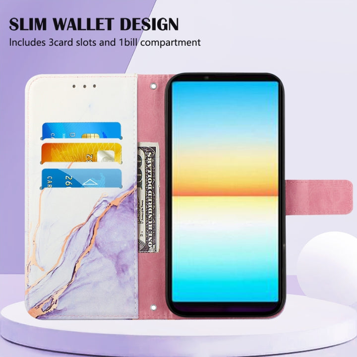 PT003 Marble Pattern Flip Leather Phone Case, For Sony Xperia 10 IV, For Sony Xperia ACE III, For Xiaomi Redmi 10A, For Samsung Galaxy M33 5G, For Samsung Galaxy M53 5G