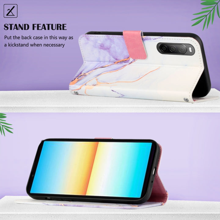 PT003 Marble Pattern Flip Leather Phone Case, For Sony Xperia 10 IV, For Sony Xperia ACE III, For Xiaomi Redmi 10A, For Samsung Galaxy M33 5G, For Samsung Galaxy M53 5G