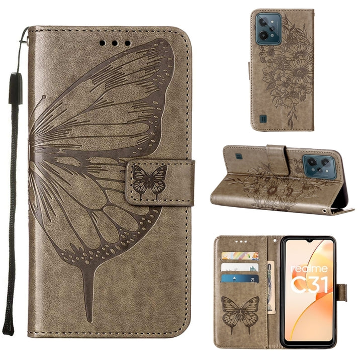 Embossed Butterfly Leather Phone Case, For OPPO A57 5G 2022, For OPPO Realme C31 4G, For OPPO Reno7 4G/F21 Pro, For Sony Xperia 1 IV