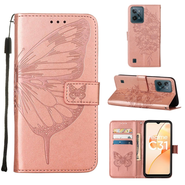 Embossed Butterfly Leather Phone Case, For OPPO A57 5G 2022, For OPPO Realme C31 4G, For OPPO Reno7 4G/F21 Pro, For Sony Xperia 1 IV