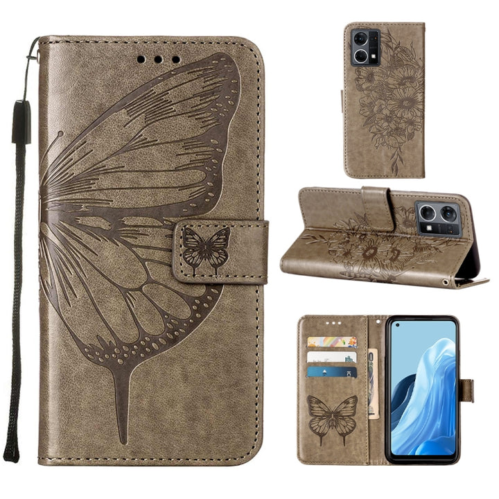 Embossed Butterfly Leather Phone Case, For OPPO A57 5G 2022, For OPPO Realme C31 4G, For OPPO Reno7 4G/F21 Pro, For Sony Xperia 1 IV