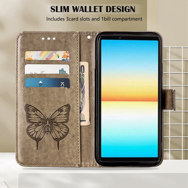 Embossed Butterfly Leather Phone Case, For Sony Xperia 10 IV, For Sony Xperia ACE III, For Xiaomi Redmi 10A, For Samsung Galaxy M33 5G