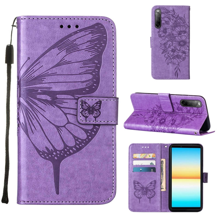 Embossed Butterfly Leather Phone Case, For Sony Xperia 10 IV, For Sony Xperia ACE III, For Xiaomi Redmi 10A, For Samsung Galaxy M33 5G