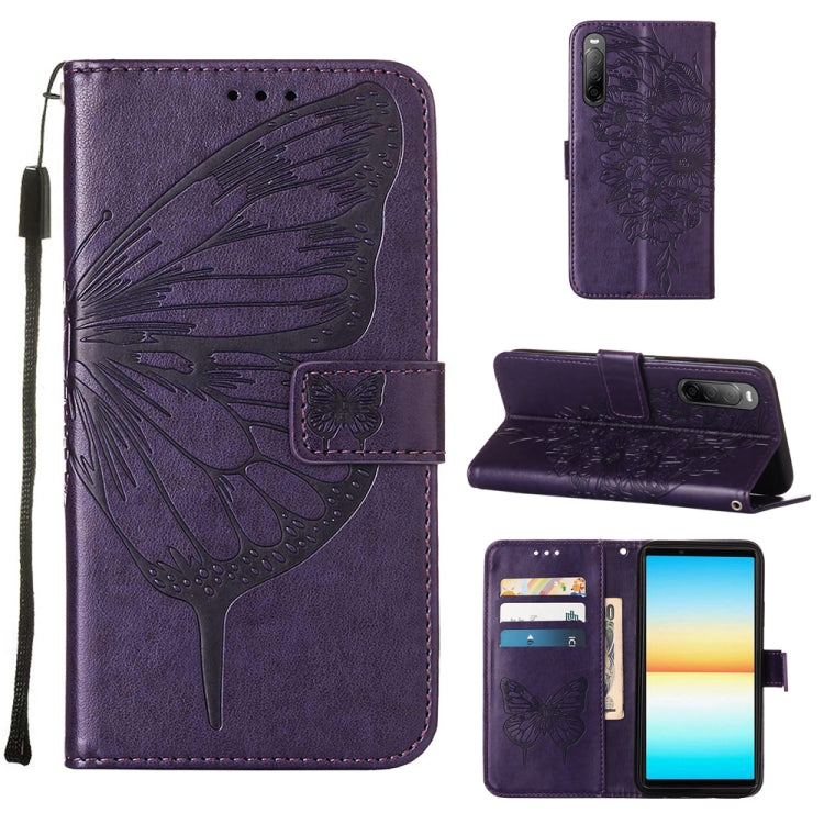 Embossed Butterfly Leather Phone Case, For Sony Xperia 10 IV, For Sony Xperia ACE III, For Xiaomi Redmi 10A, For Samsung Galaxy M33 5G