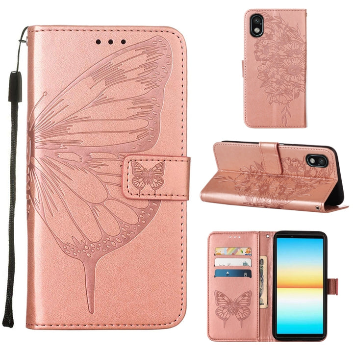 Embossed Butterfly Leather Phone Case, For Sony Xperia 10 IV, For Sony Xperia ACE III, For Xiaomi Redmi 10A, For Samsung Galaxy M33 5G