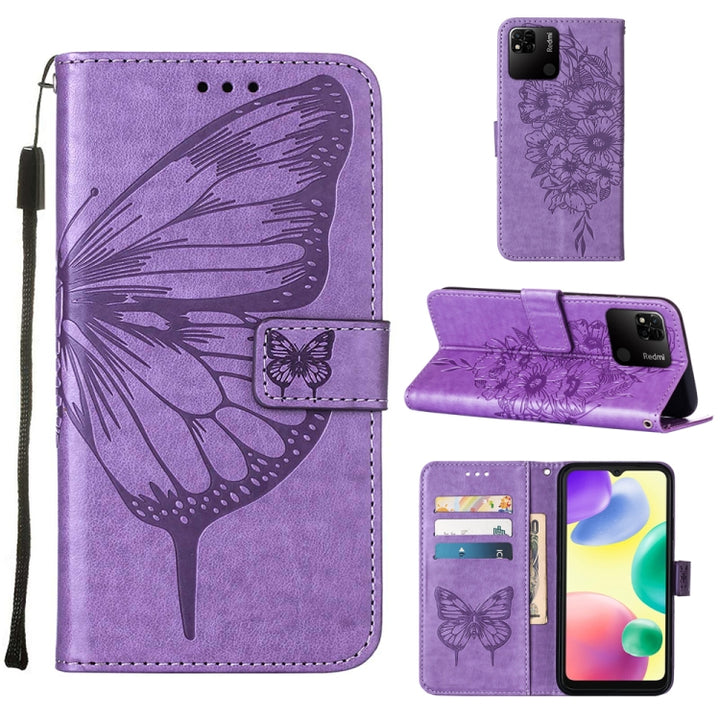 Embossed Butterfly Leather Phone Case, For Sony Xperia 10 IV, For Sony Xperia ACE III, For Xiaomi Redmi 10A, For Samsung Galaxy M33 5G