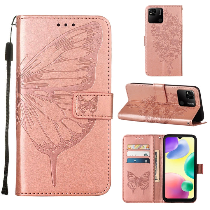 Embossed Butterfly Leather Phone Case, For Sony Xperia 10 IV, For Sony Xperia ACE III, For Xiaomi Redmi 10A, For Samsung Galaxy M33 5G