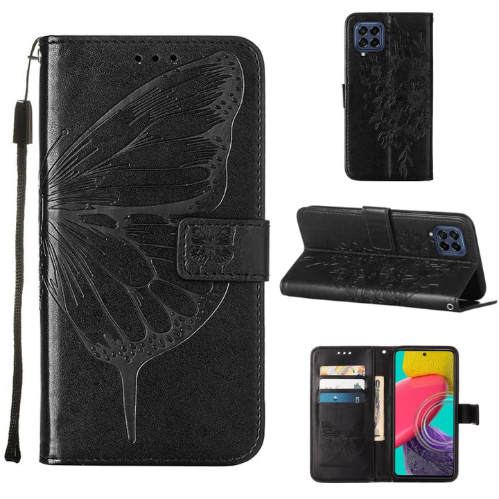 Embossed Butterfly Leather Phone Case, For Sony Xperia 10 IV, For Sony Xperia ACE III, For Xiaomi Redmi 10A, For Samsung Galaxy M33 5G