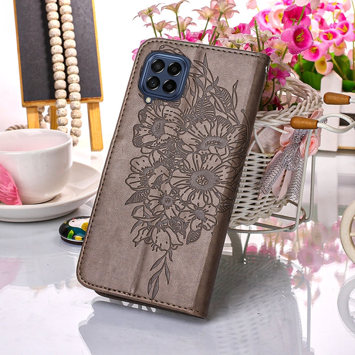 Embossed Butterfly Leather Phone Case, For Samsung Galaxy M53 5G