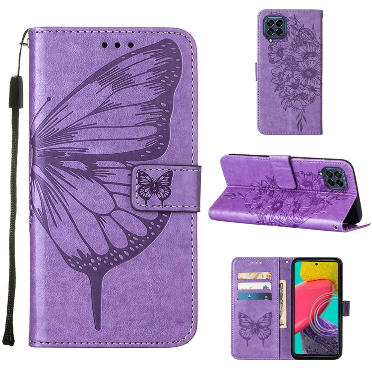 Embossed Butterfly Leather Phone Case, For Samsung Galaxy M53 5G