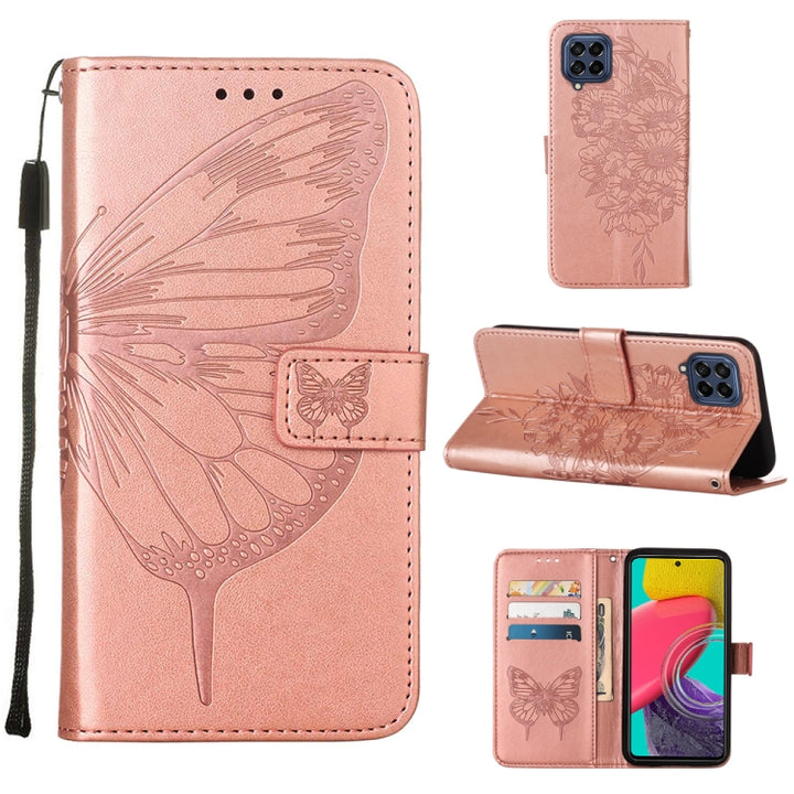 Embossed Butterfly Leather Phone Case, For Samsung Galaxy M53 5G