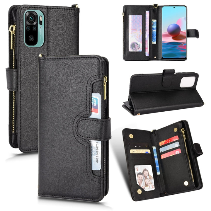 Litchi Texture Zipper Leather Phone Case, For Xiaomi Redmi Note 10 Pro / 10 Pro Max 4G, For Xiaomi Redmi Note 10 4G / Note 10S, For Nokia XR20, For Sony Xperia 5 III, For Sony Xperia 10 III, For OnePlus 10 Pro 5G