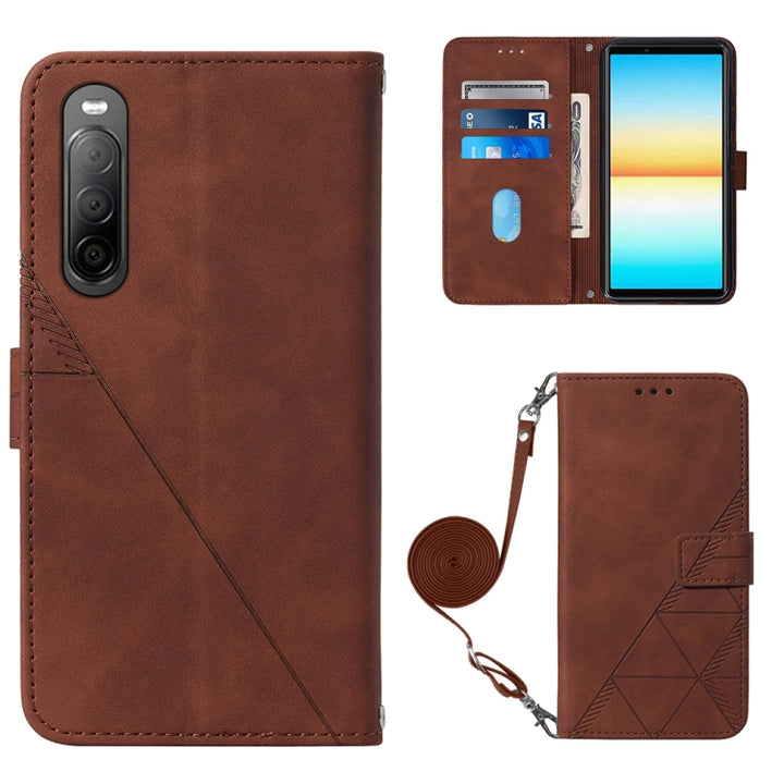 Crossbody 3D Embossed Flip Leather Phone Case, For Xiaomi Poco X4 Pro 5G, For Sony Xperia 1 IV, For Sony Xperia 10 IV, For Sony Xperia ACE III, For Xiaomi Redmi 10A