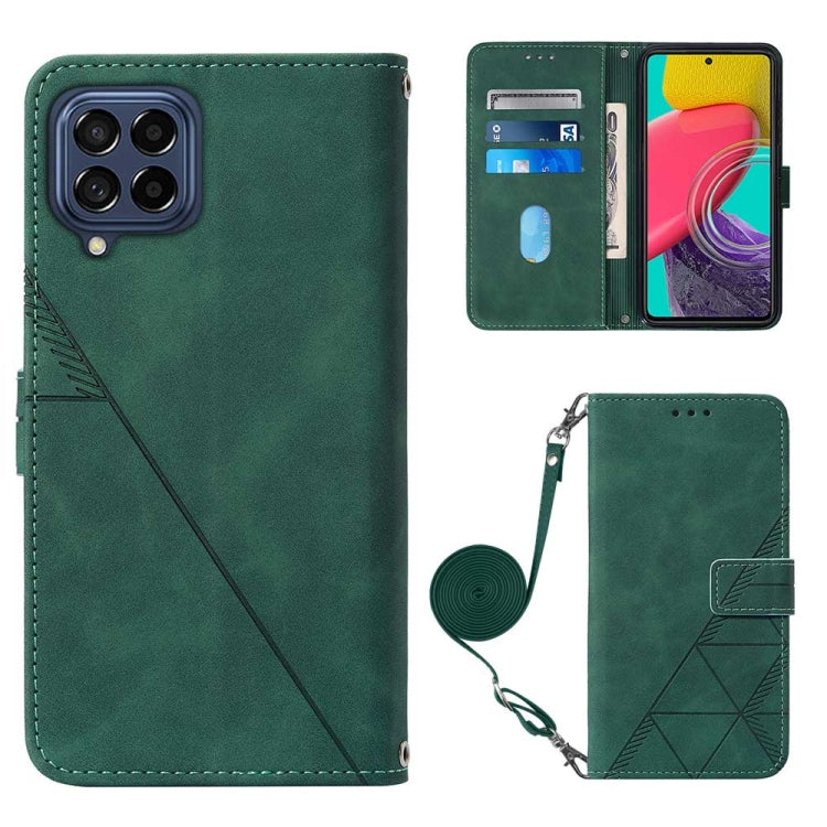 Crossbody 3D Embossed Flip Leather Phone Case, For Samsung Galaxy M33 5G Global, For Samsung Galaxy M53 5G