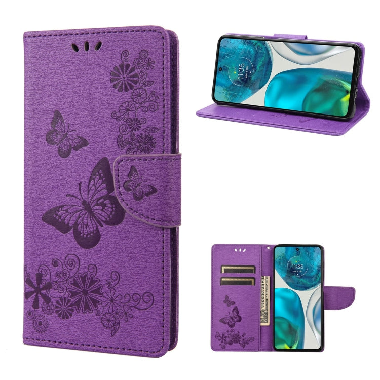 Butterfly Embossed Horizontal Flip Leather Phone Case, For Motorola Moto G52, For Sony Xperia 10 IV, For Samsung Galaxy M53 5G