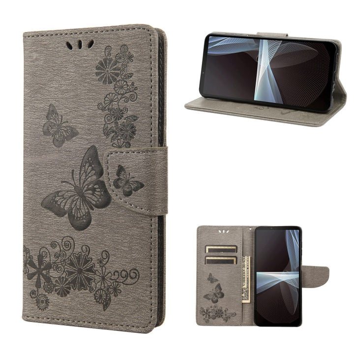 Butterfly Embossed Horizontal Flip Leather Phone Case, For Motorola Moto G52, For Sony Xperia 10 IV, For Samsung Galaxy M53 5G