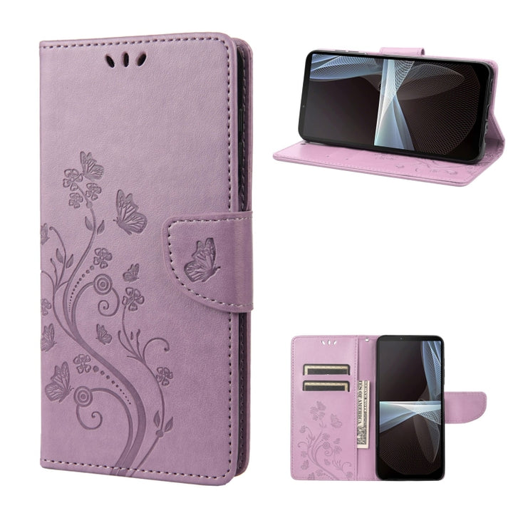 Embossed Butterfly Pattern Flip Leather Phone Case, For Motorola Moto G52, For Sony Xperia 10 IV