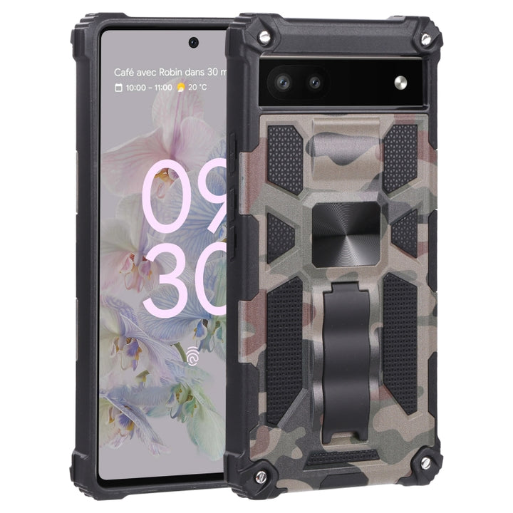 Camouflage Armor TPU + PC Magnetic Holder Phone Case, For Google Pixel 6a, For Xiaomi Redmi 10A